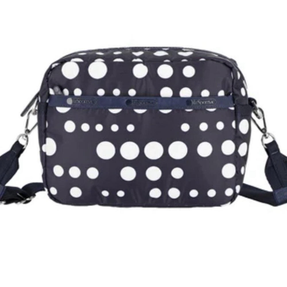 Lesportsac Navy and White Polka Dot Crossbody Bag